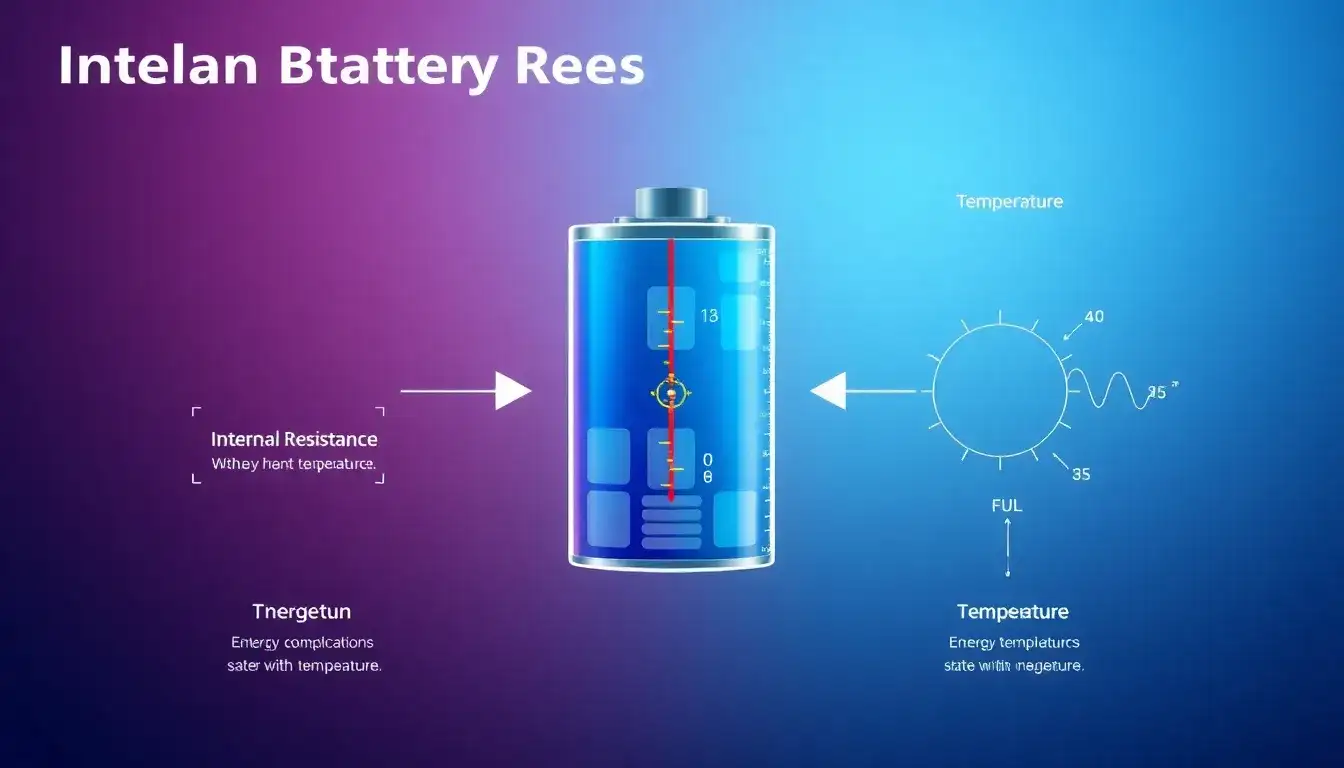 How does battery internal resistance change with temperature and state of charge