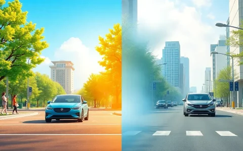 How does the air quality improvement from electric vehicles compare to hybrid vehicles