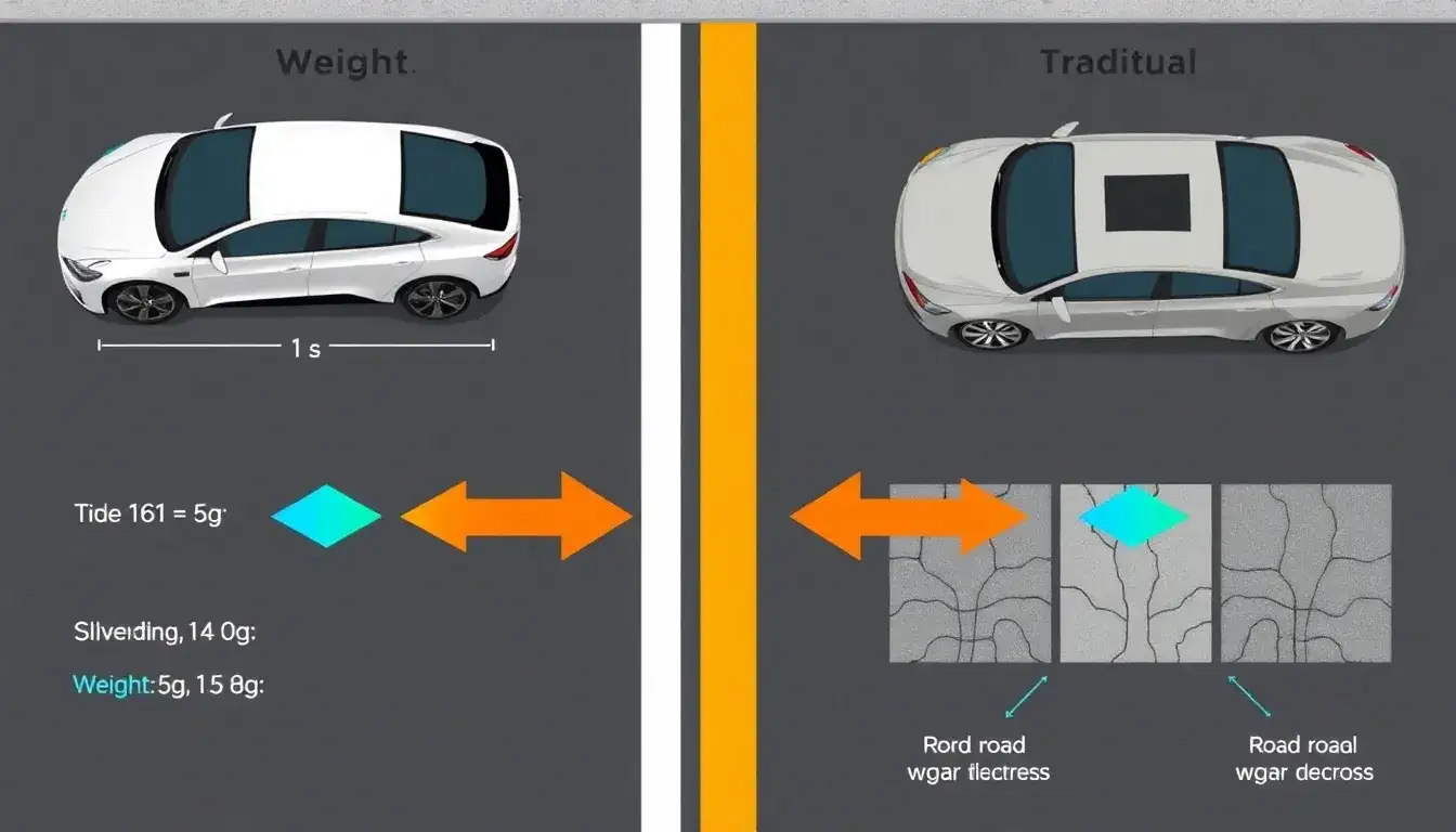 How does the weight of electric vehicles compare to traditional cars in terms of road damage