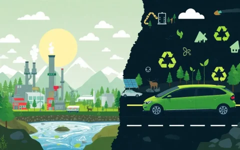 How does the production of lithium-ion batteries impact the environmental footprint of electric vehicles