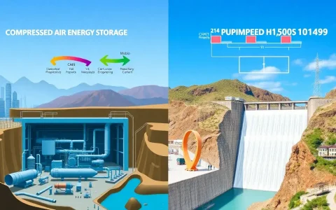 How does the efficiency of CAES compare to that of pumped hydro storage