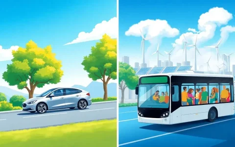 How do electric vehicles compare to public transportation in reducing air pollution
