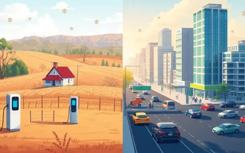 How does the cost of installing EV charging stations in rural areas compare to urban areas