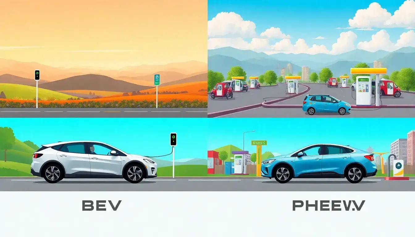 How does the type of EV (BEV vs. PHEV) impact range anxiety