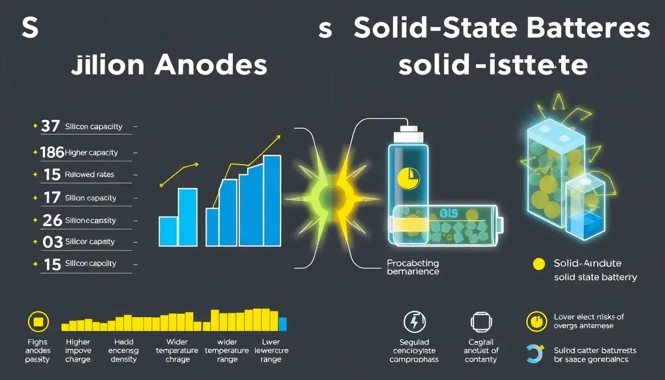 How do silicon anodes compare to solid-state batteries in terms of performance