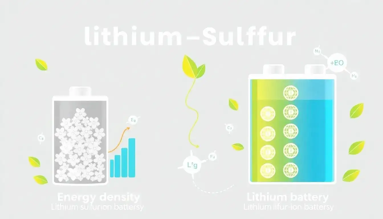 How does the energy density of lithium-sulfur batteries compare to traditional lithium-ion batteries