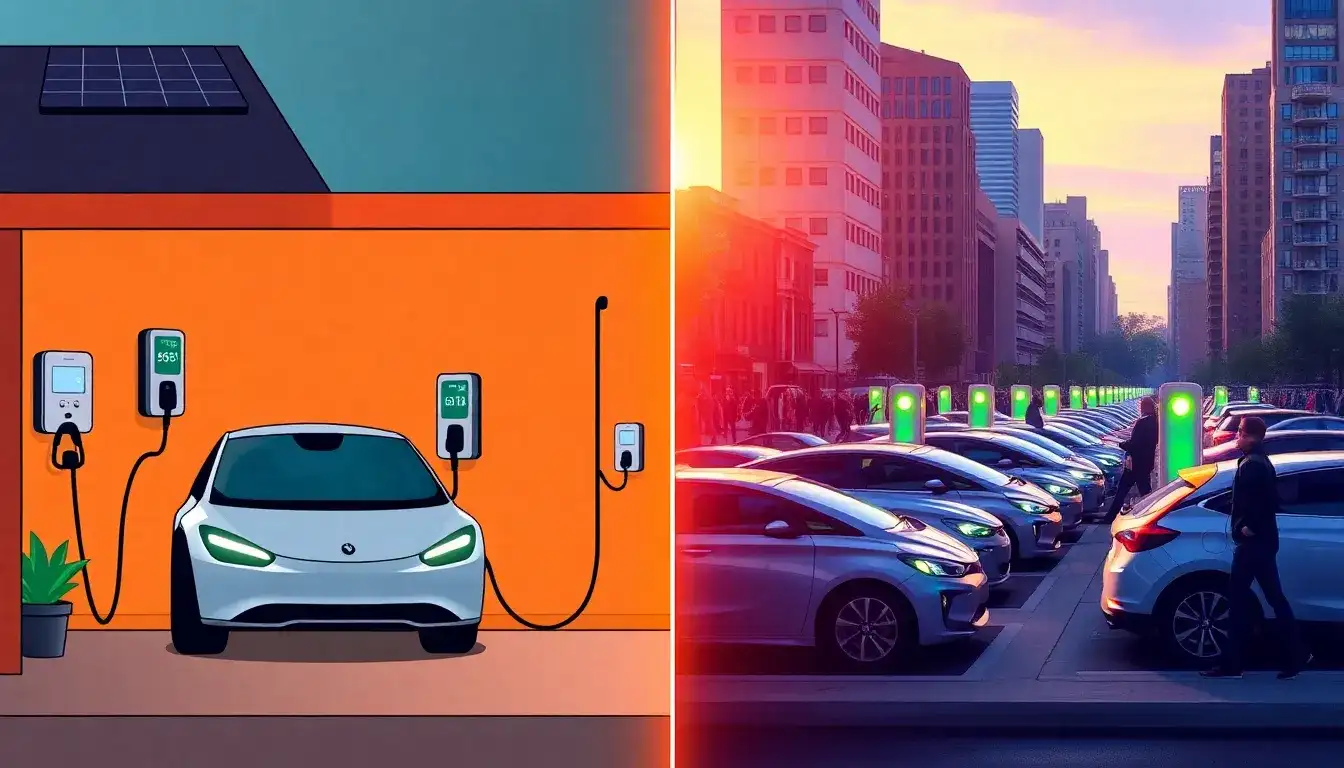 How does the cost of EV charging at home compare to public charging stations