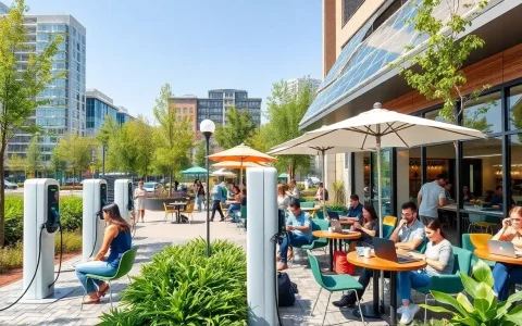 Are there any charging networks that provide free amenities like food and Wi-Fi