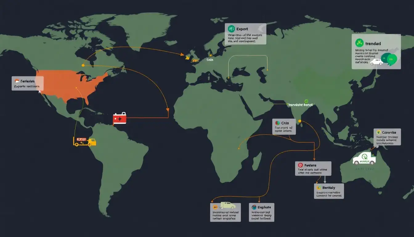 How do export restrictions on rare earths impact global EV supply chains