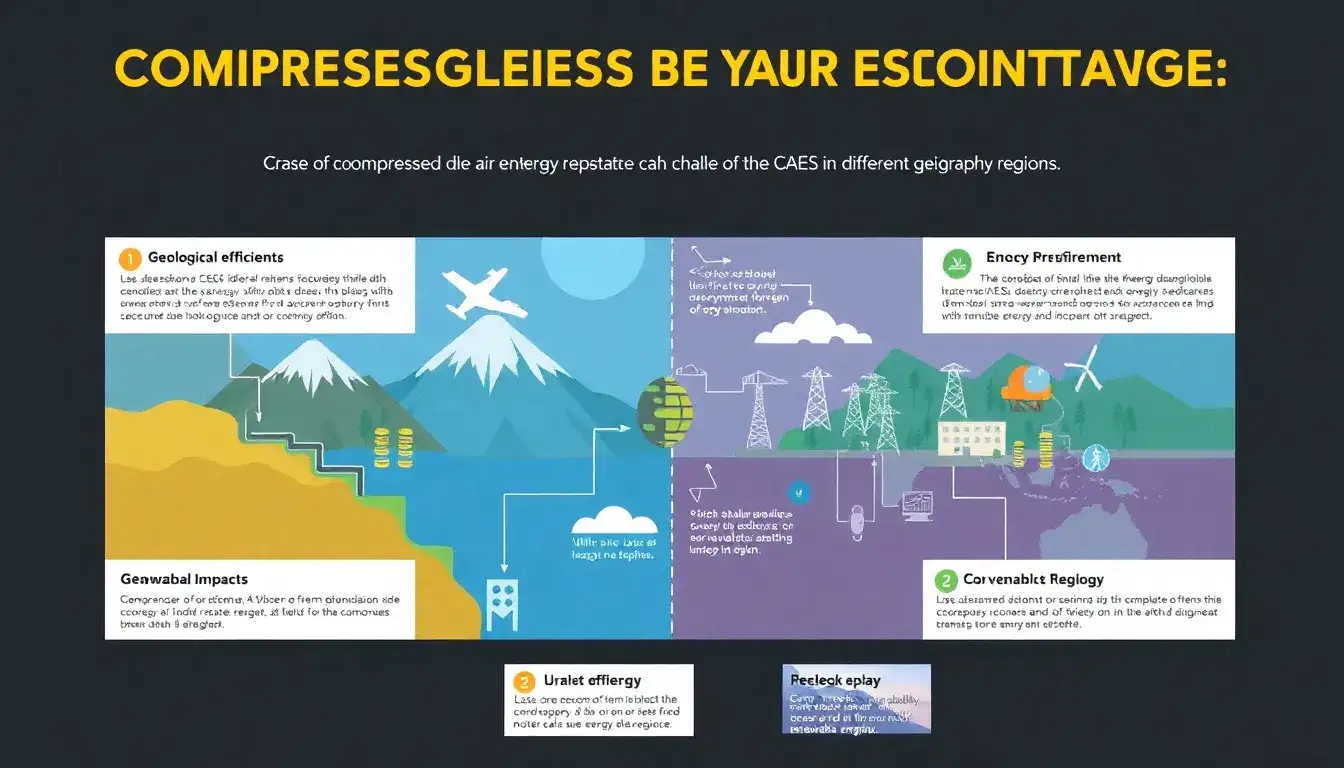 What are the main challenges in implementing compressed air energy storage in various regions