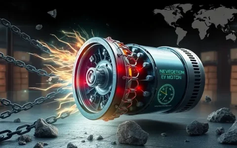 How do rare earth element shortages impact the performance of EV motors
