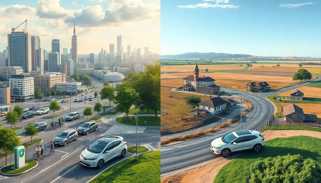 Why is there a difference in EV adoption between urban and rural areas