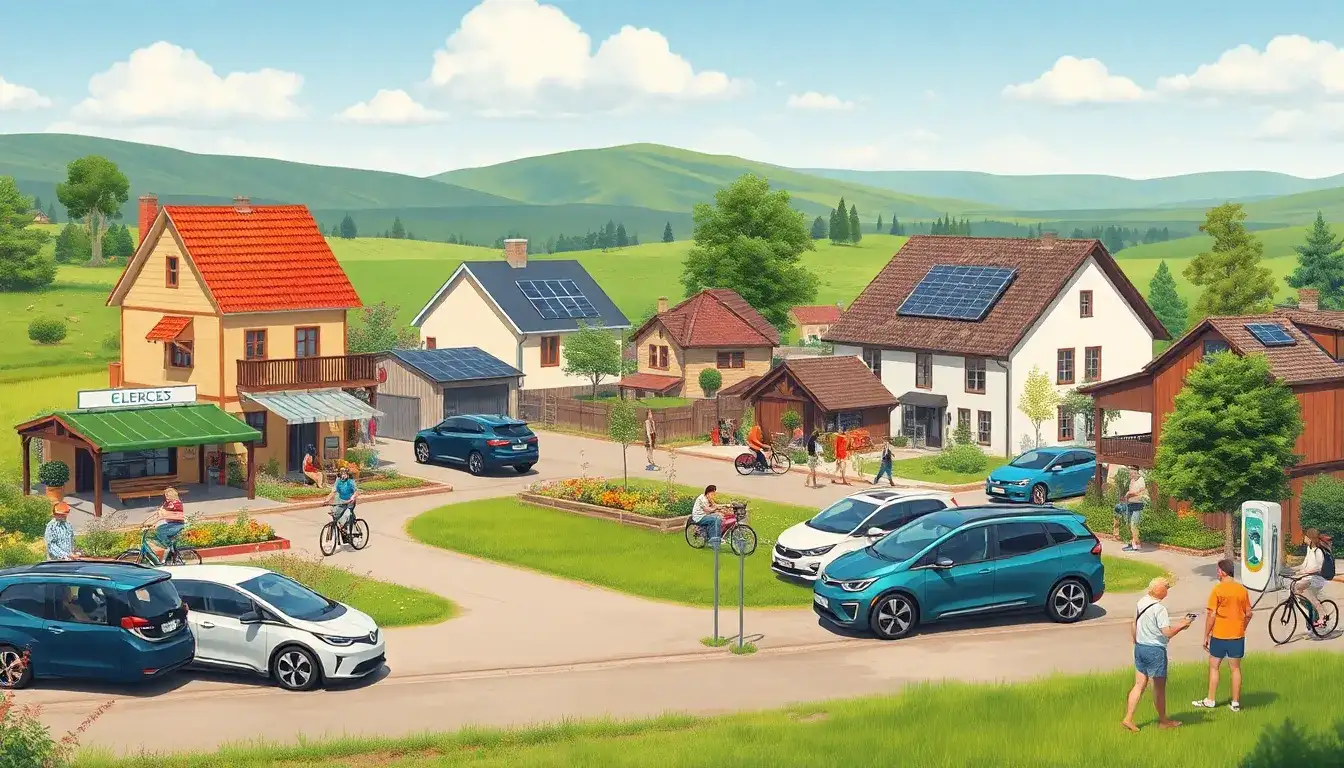 Are there any successful case studies of rural areas with high EV adoption rates