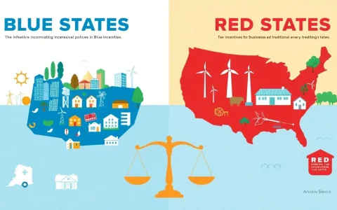How do incentives in blue states compare to those in red states