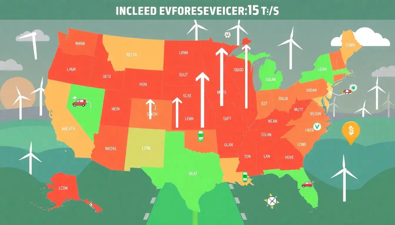 Are there any red states showing significant increases in EV adoption