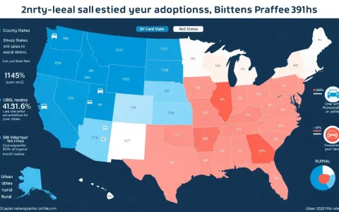 How do county-level EV adoption rates vary within blue and red states