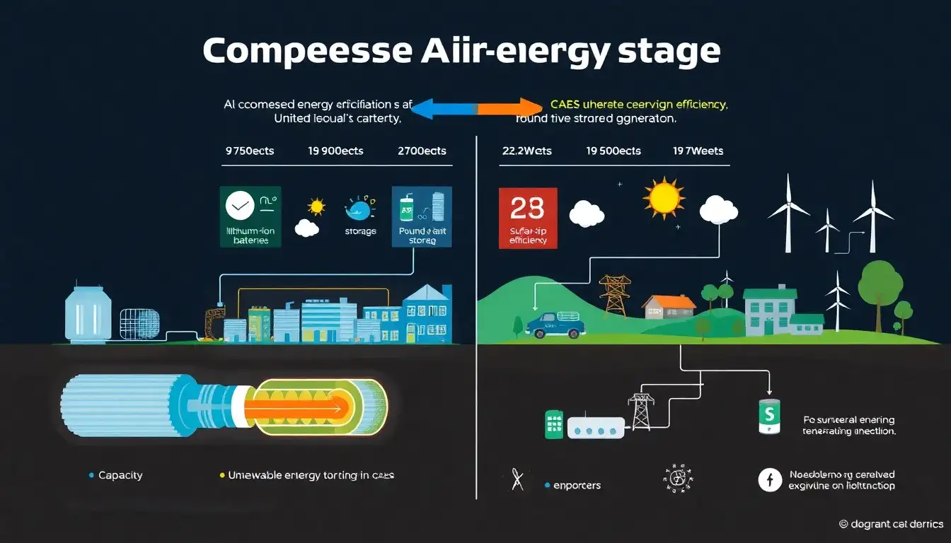 How does the efficiency of CAES compare to other energy storage technologies
