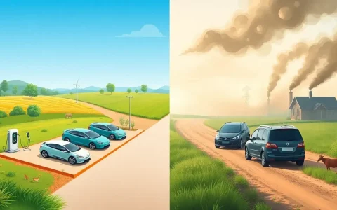 How do EVs compare to traditional vehicles in terms of overall pollution in rural areas