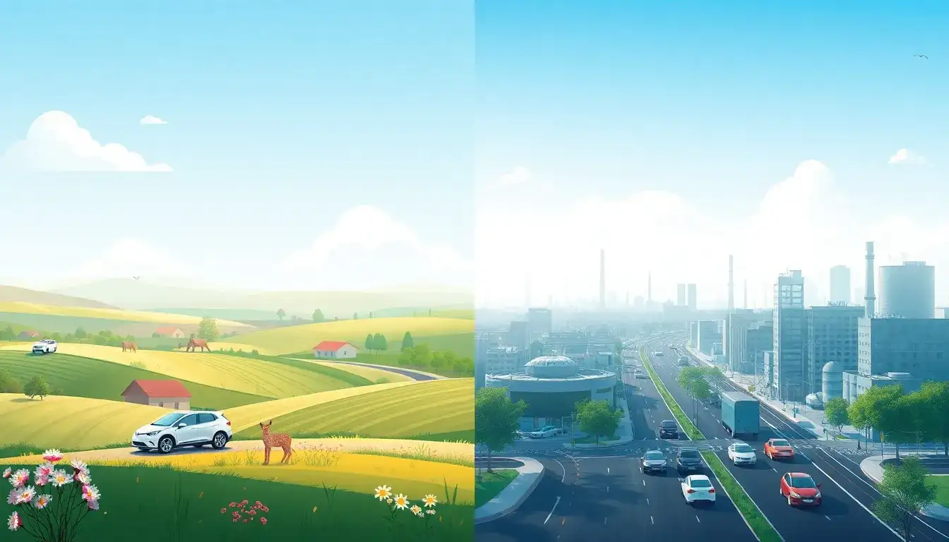 How do the emissions from EVs impact rural air quality compared to urban areas