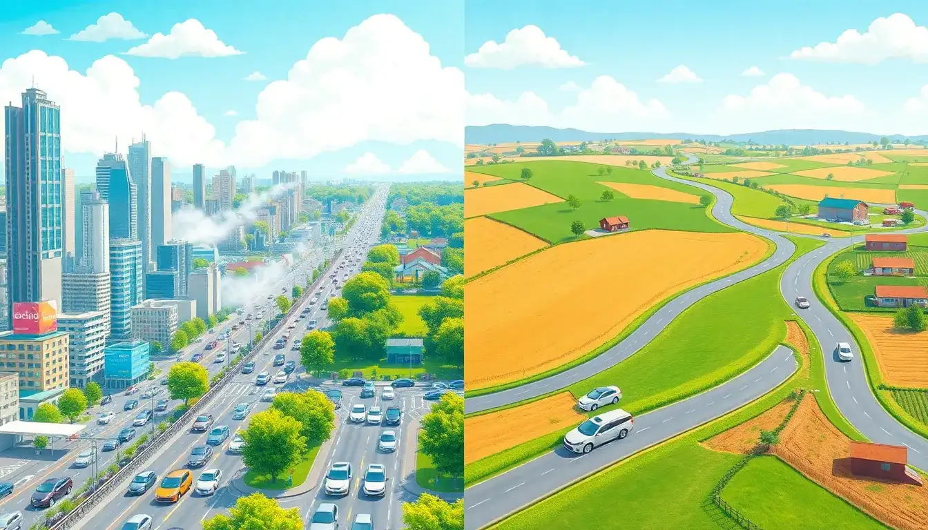 How do electric vehicles impact air quality in urban vs. rural areas