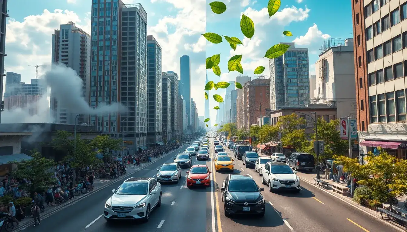 Do electric vehicles have a greater impact on air quality in areas with high population density