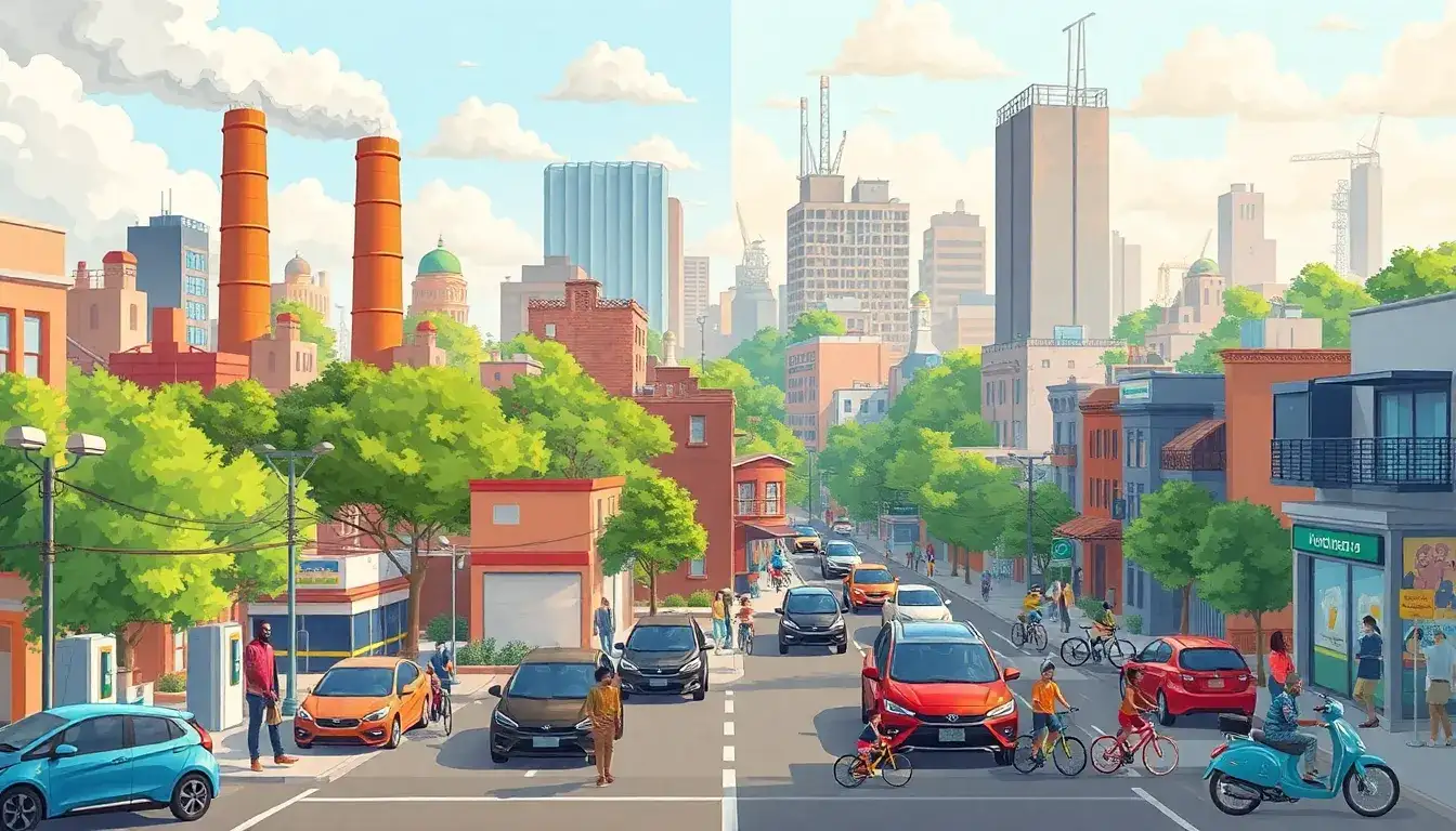 What are the economic benefits of transitioning to electric vehicles in polluted communities