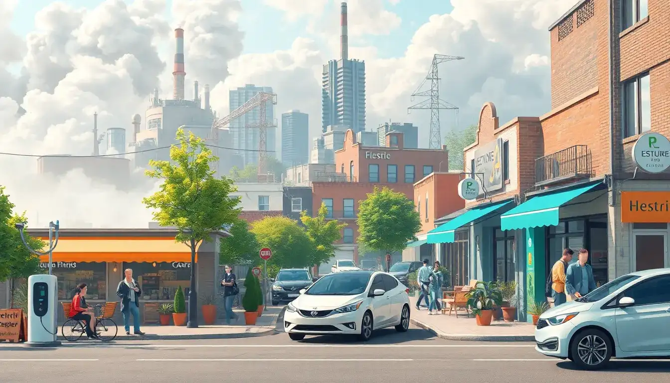 How do electric vehicles impact local businesses in polluted communities