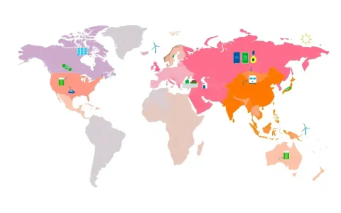 How does the source of electricity for charging EVs vary by region