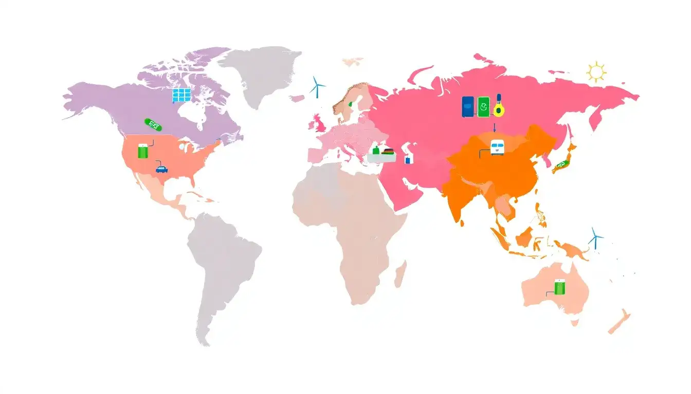 How does the source of electricity for charging EVs vary by region
