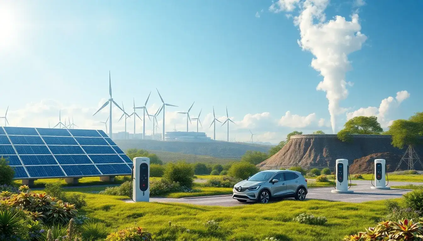 How does the type of renewable energy source impact the environmental footprint of charging stations