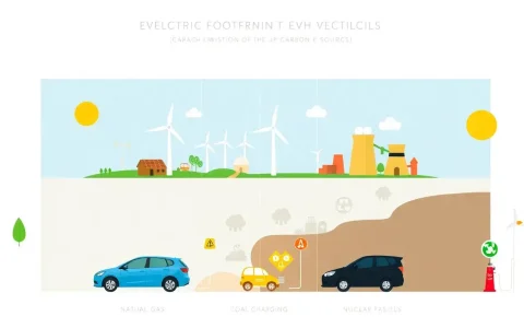 How does the source of electricity impact the overall carbon footprint of EVs