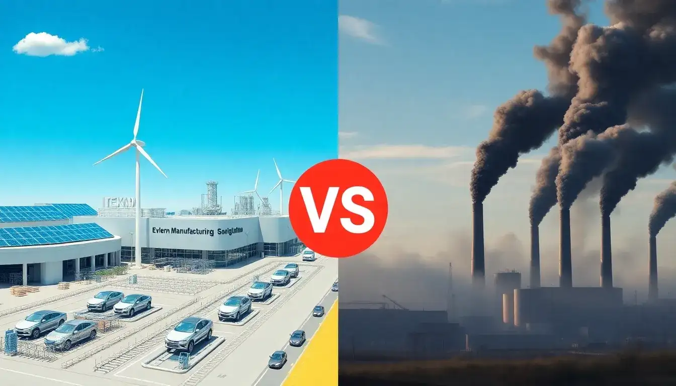 How do manufacturing emissions of EVs compare to those of gasoline cars