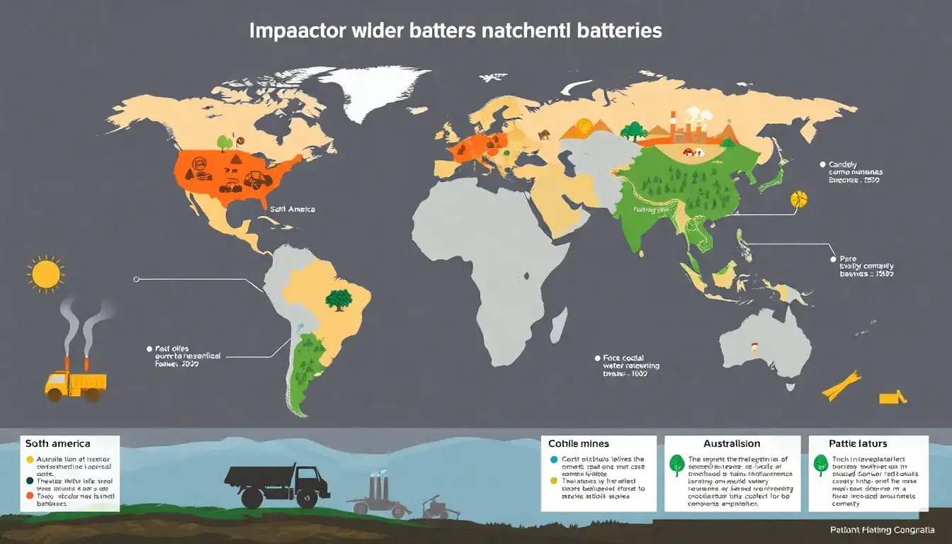 What regions are most affected by the mining of materials for EV batteries