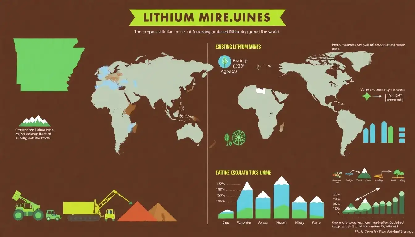 How does the proposed lithium mine in Arkansas compare to existing mines in other countries