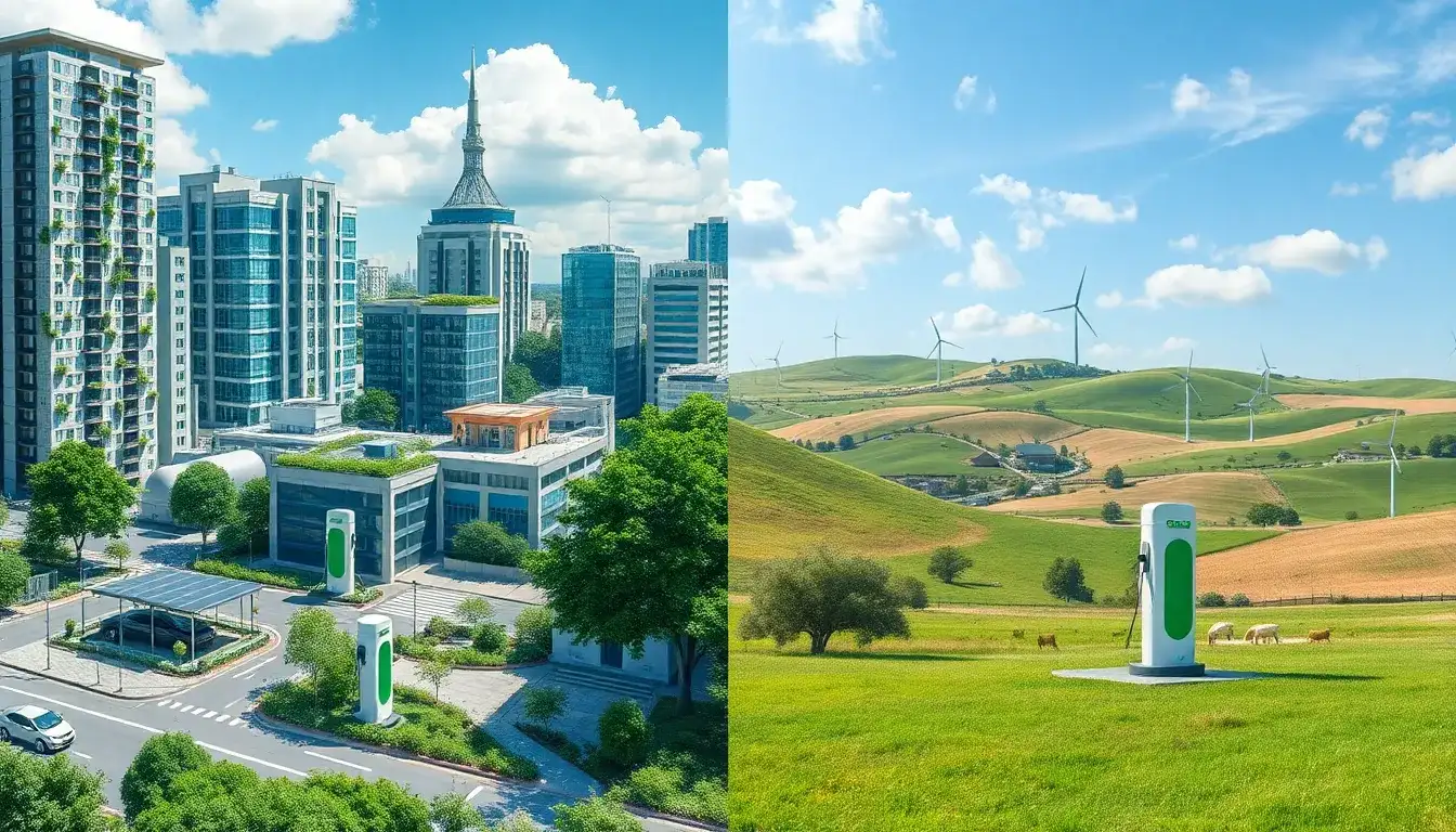 How does the environmental impact of EV charging stations vary by location