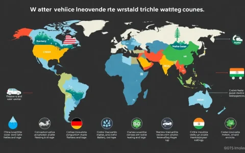 How does the water usage in EV manufacturing processes vary between different countries