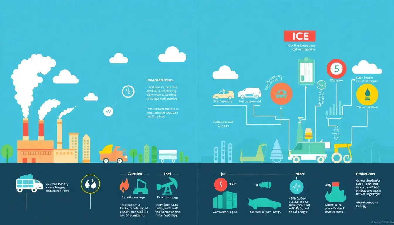How do the emissions from EV battery production compare to those from ICE vehicles