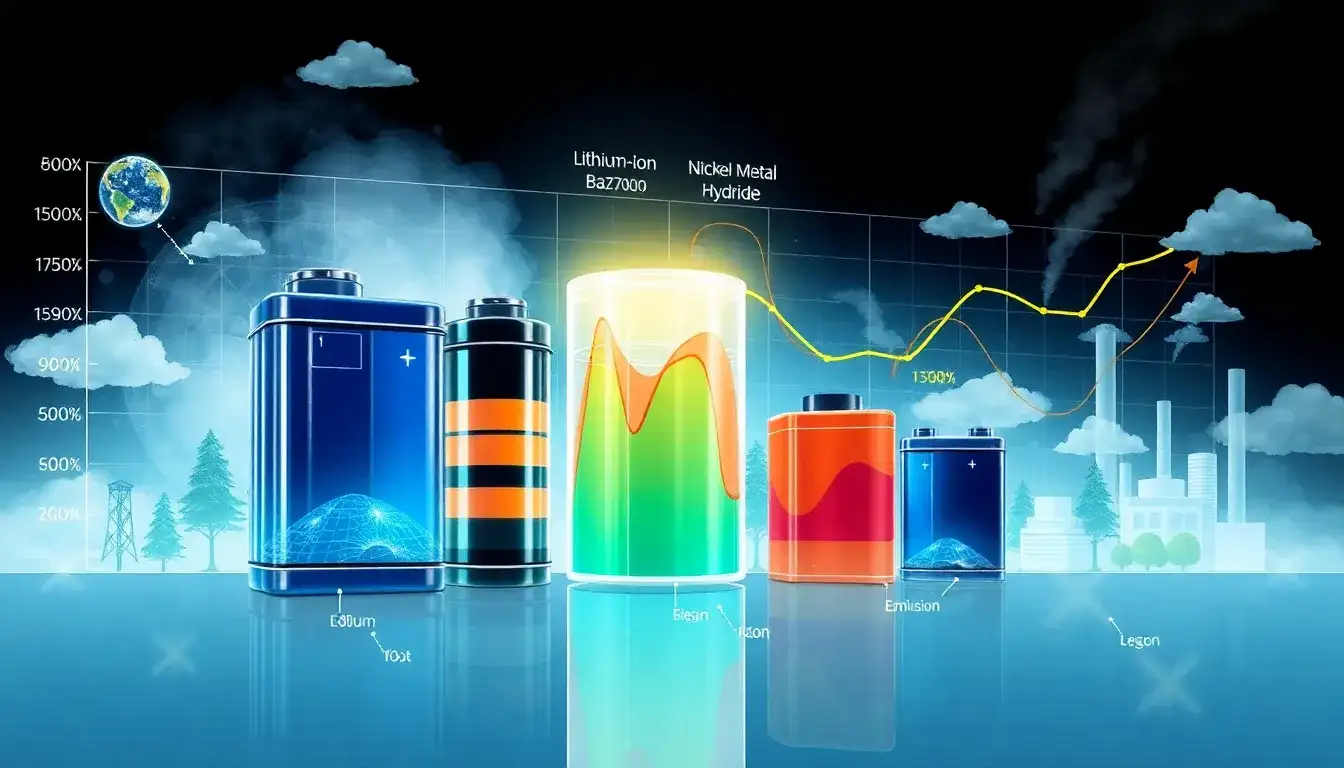 How do different battery chemistries affect emissions