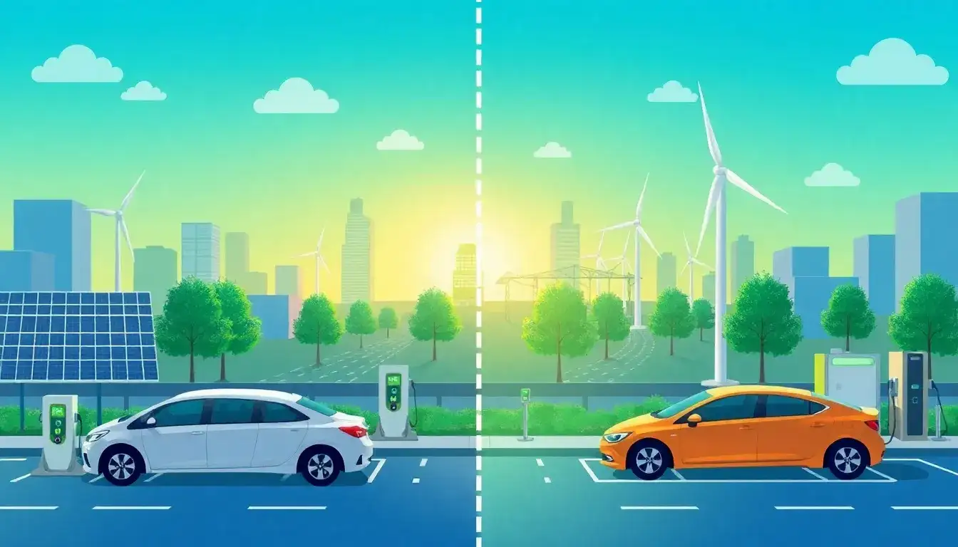 What role does grid decarbonization play in reducing emissions from EV batteries