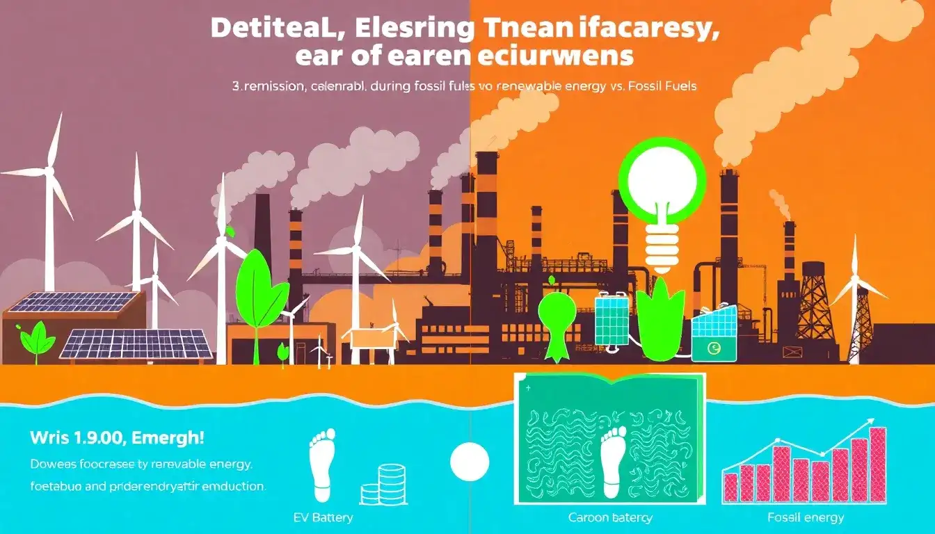 How do renewable energy sources impact the emissions of EV battery production