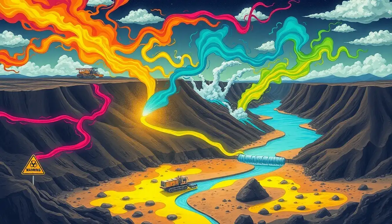 What are the main toxic chemicals used in lithium mining