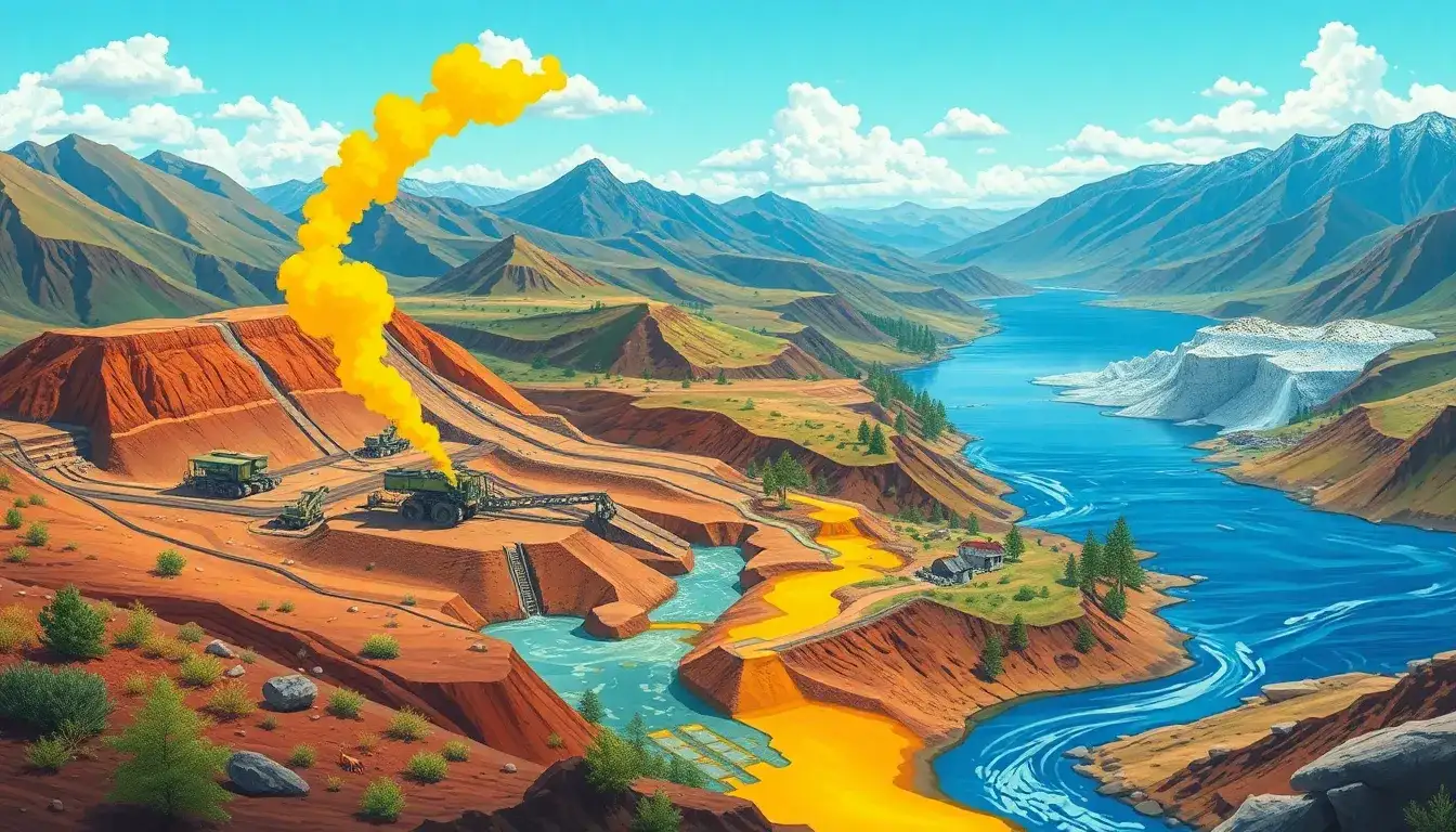 How do sulfuric acid and sodium hydroxide impact the environment during lithium mining