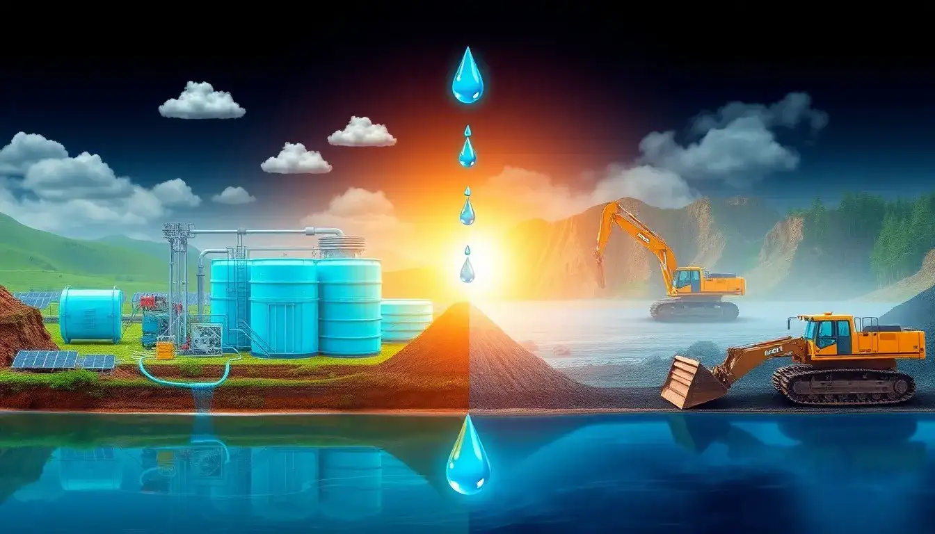 How does the water usage in lithium extraction compare to other mining processes
