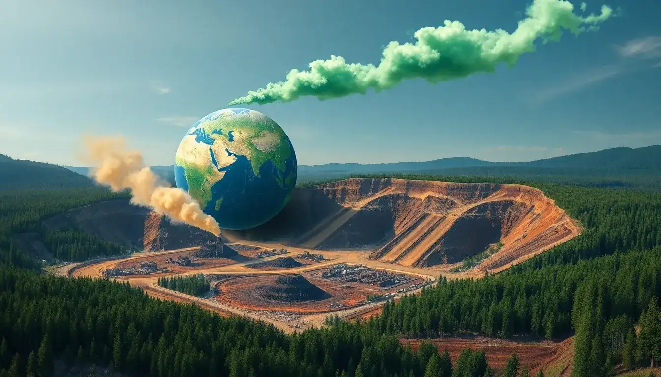 How does nickel mining contribute to greenhouse gas emissions