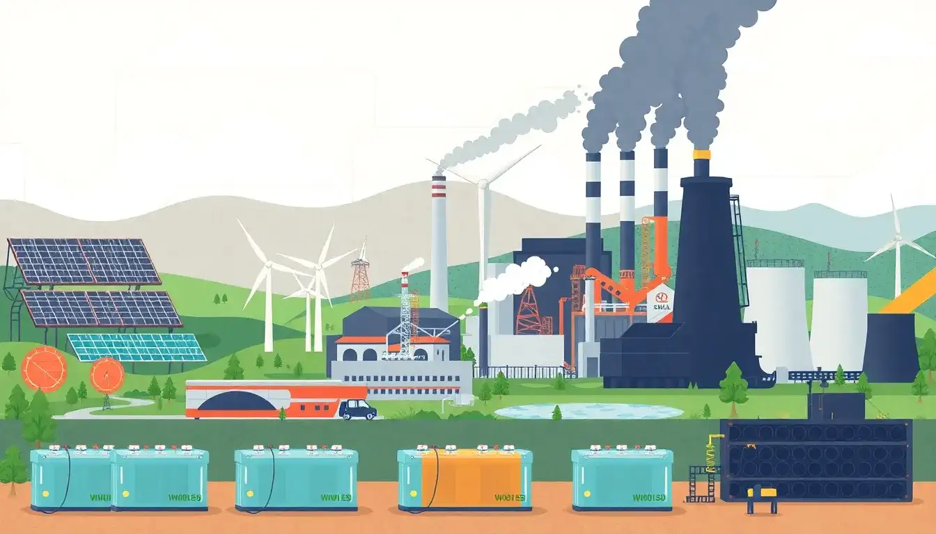 How do different energy sources in battery production impact emissions
