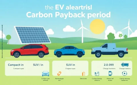 How do vehicle size and type affect the carbon payback period for EVs