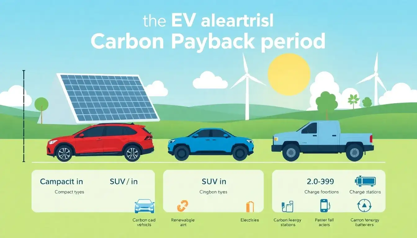 How do vehicle size and type affect the carbon payback period for EVs