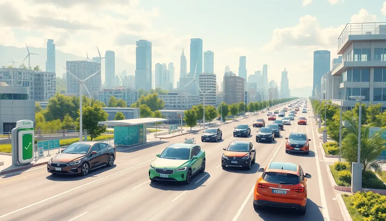 How do grid decarbonization and battery improvements impact EV emissions over time