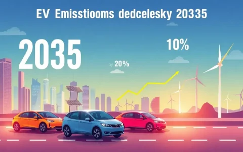 What are the projected emissions reductions for EVs by 2035