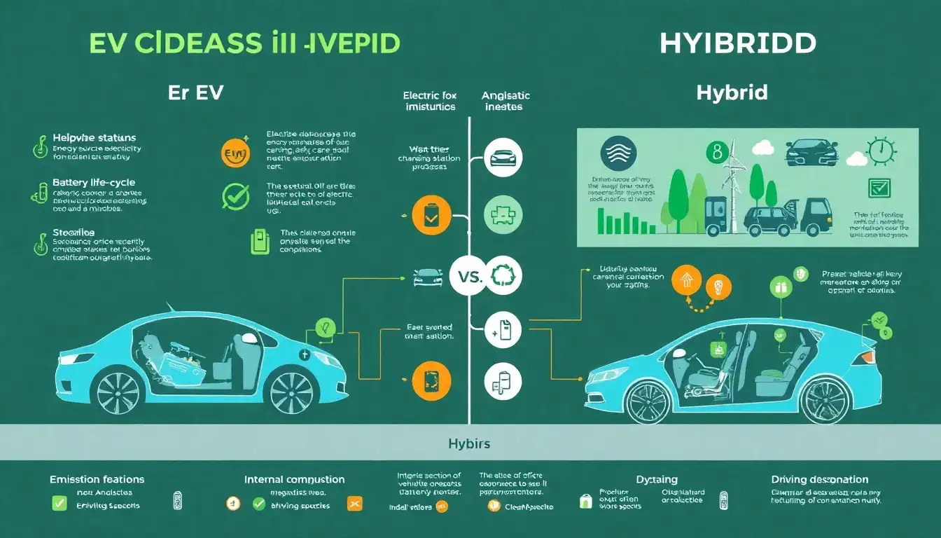 What are the main factors contributing to the emissions differences between EVs and hybrids